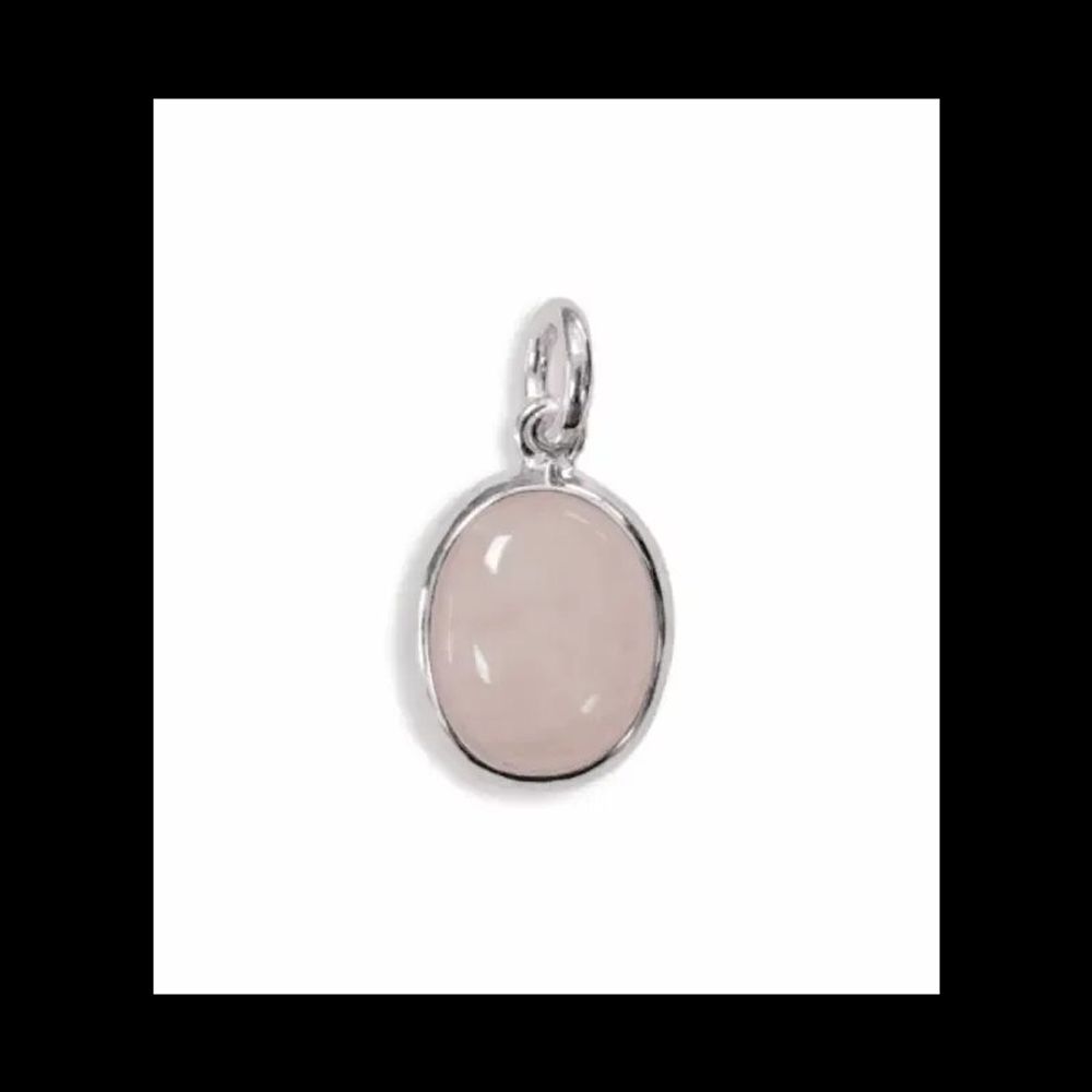 Jewelry - 925 Silver Oval Pendant Rose Quartz AA 13mm - ARABESK