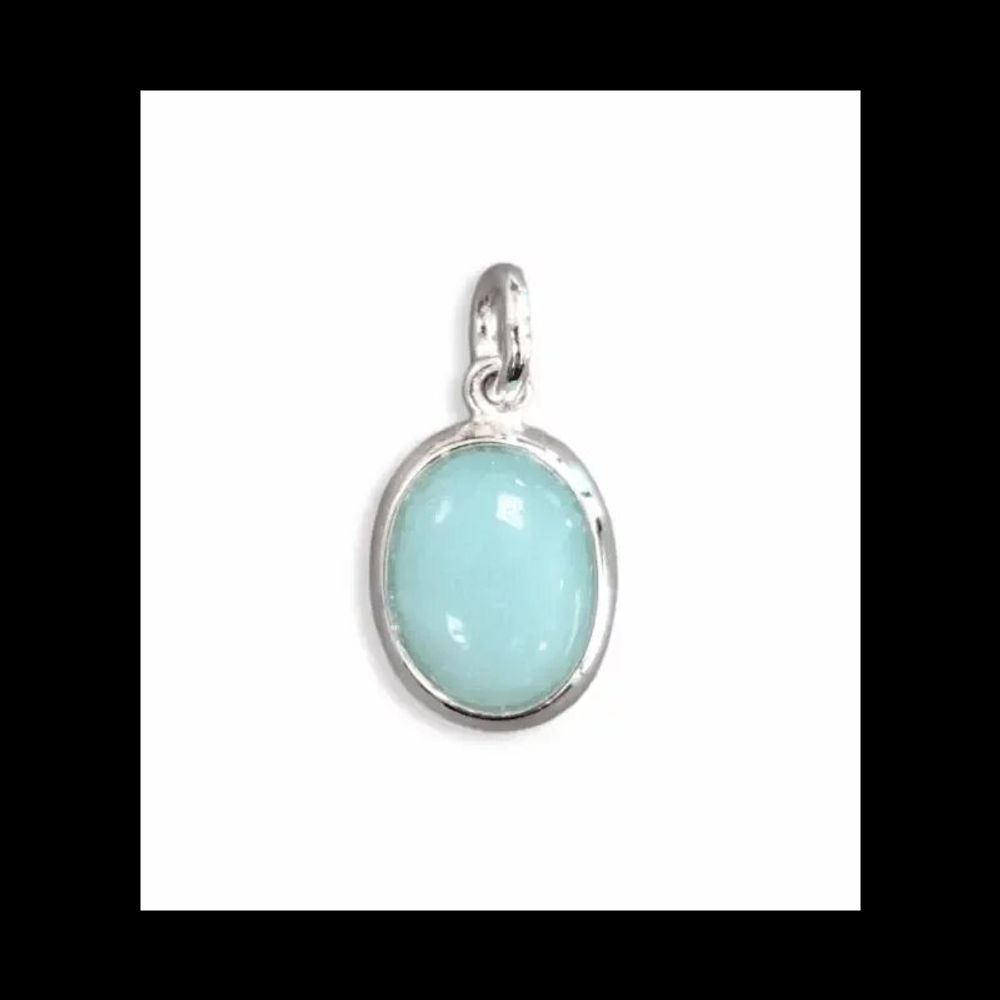 Jewelry - 925 Silver Oval Pendant Amazonite AA 13mm - ARABESK