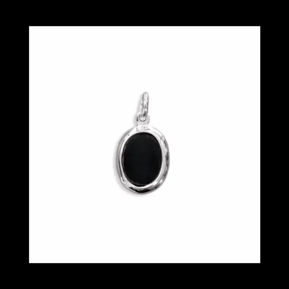 Bijoux - Pendentif Ovale Argent 925 Obsidienne Noire A 13mm - ARABESK