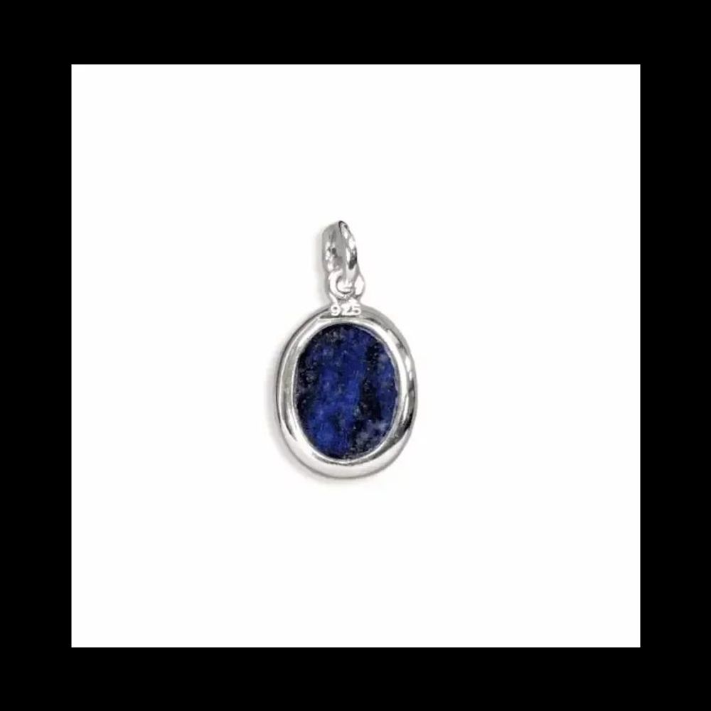 Bijoux - Pendentif Ovale Argent 925 Lapis Lazuli AA 13mm - ARABESK
