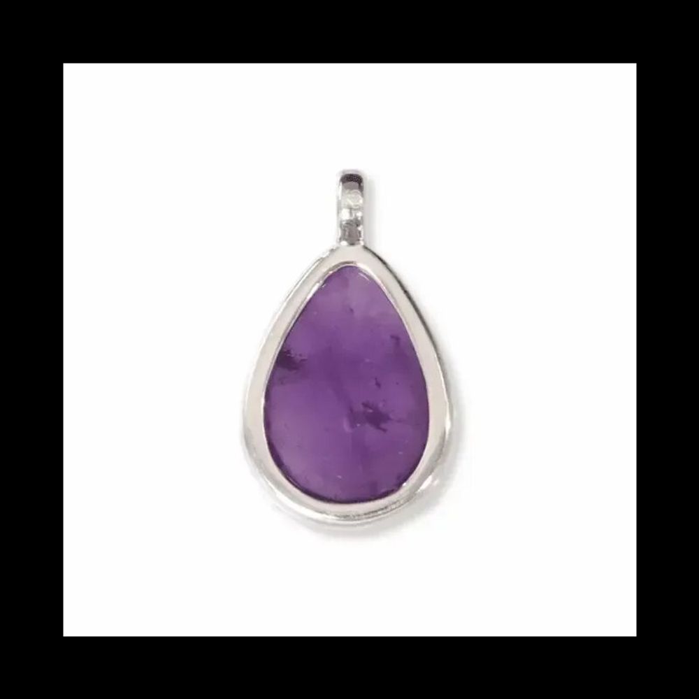 Bijoux - Pendentif Goutte Argent 925 Amethyste AA 23.5mm - ARABESK
