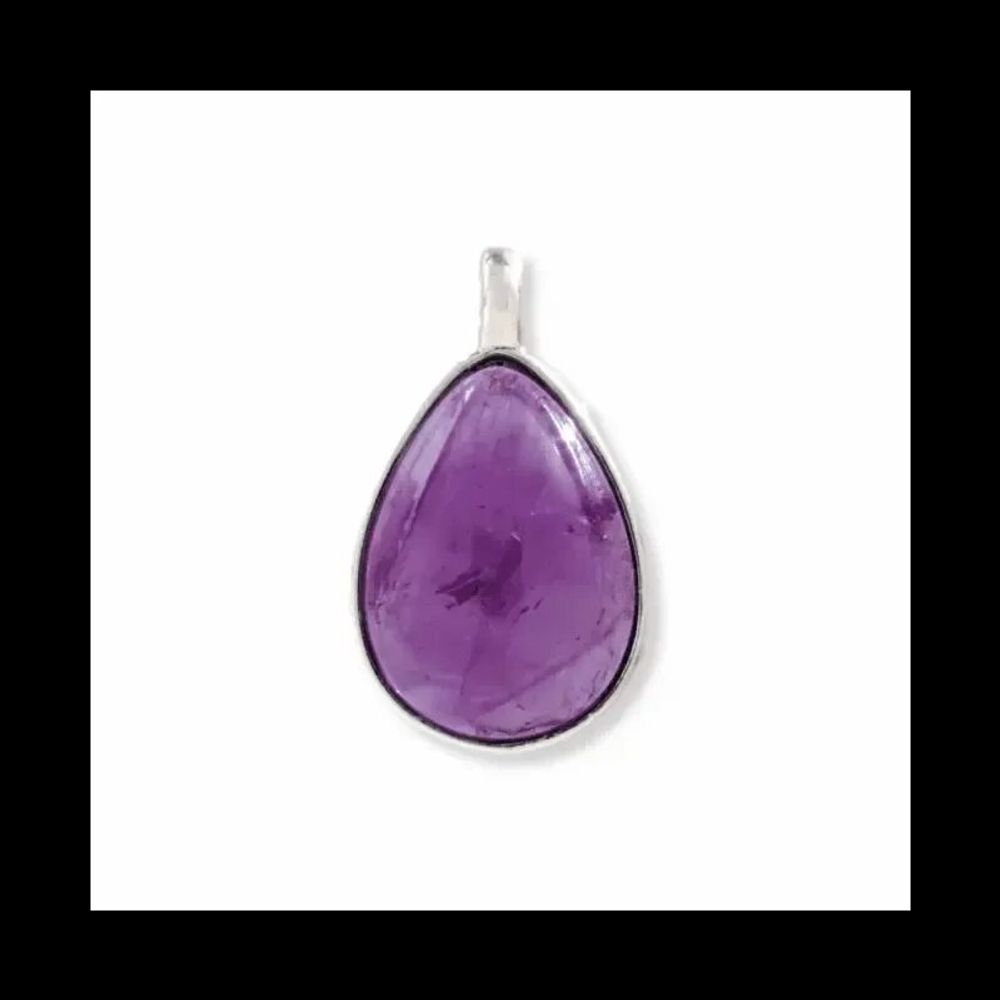 Bijoux - Pendentif Goutte Argent 925 Amethyste AA 23.5mm - ARABESK