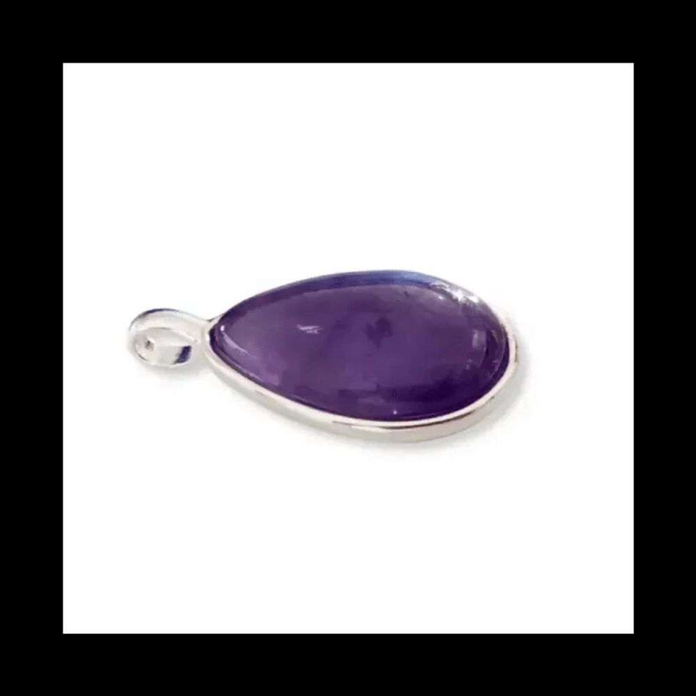 Bijoux - Pendentif Goutte Argent 925 Amethyste AA 23.5mm - ARABESK