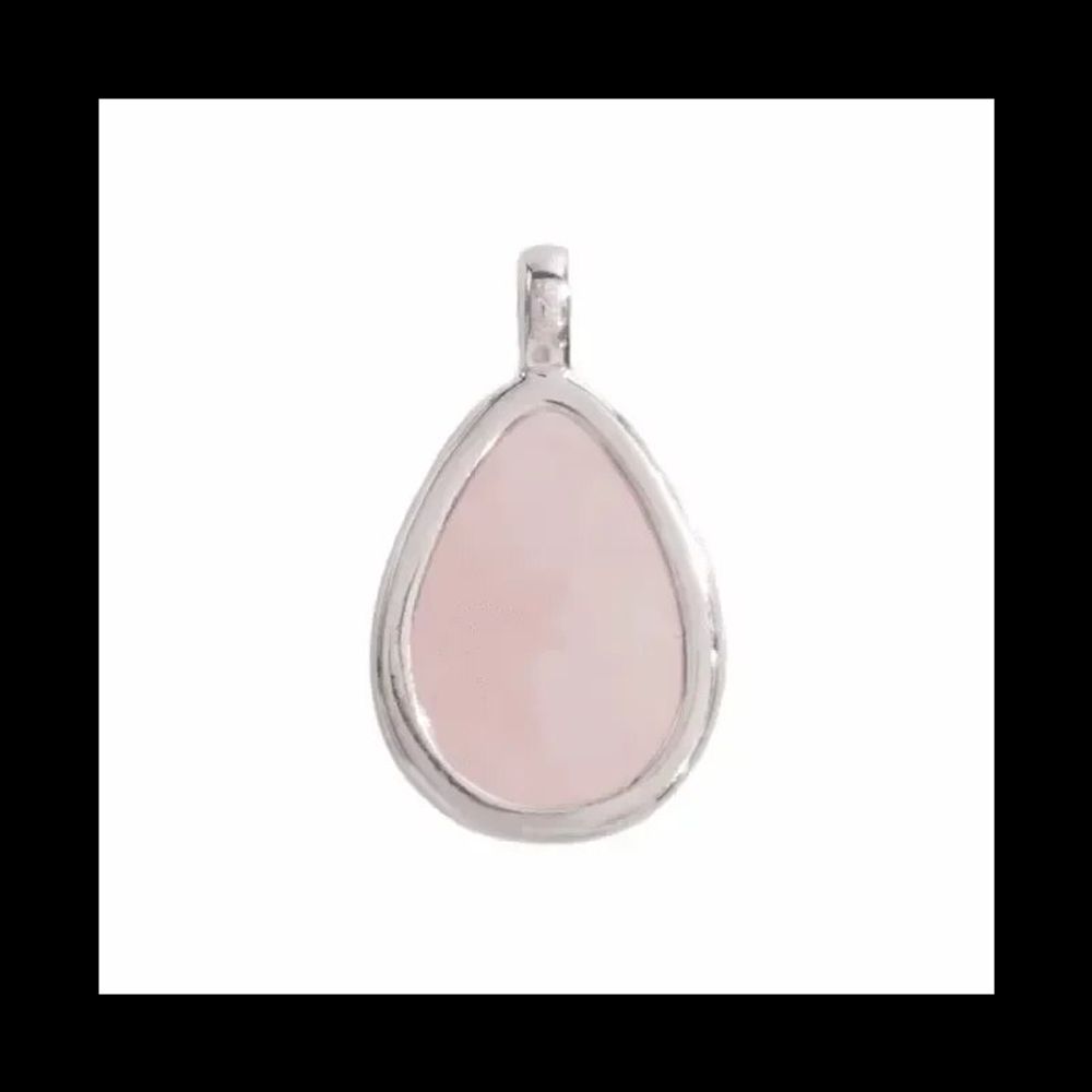 Bijoux - Pendentif Goutte Argent 925 Quartz Rose AA 23.5mm - ARABESK