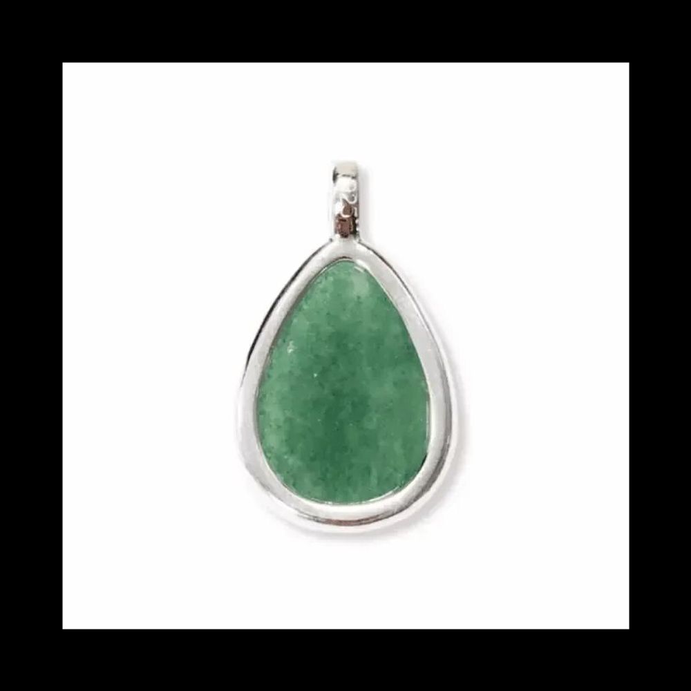 Bijoux - Pendentif Goutte Argent 925 Aventurine Verte A 23.5mm - ARABESK