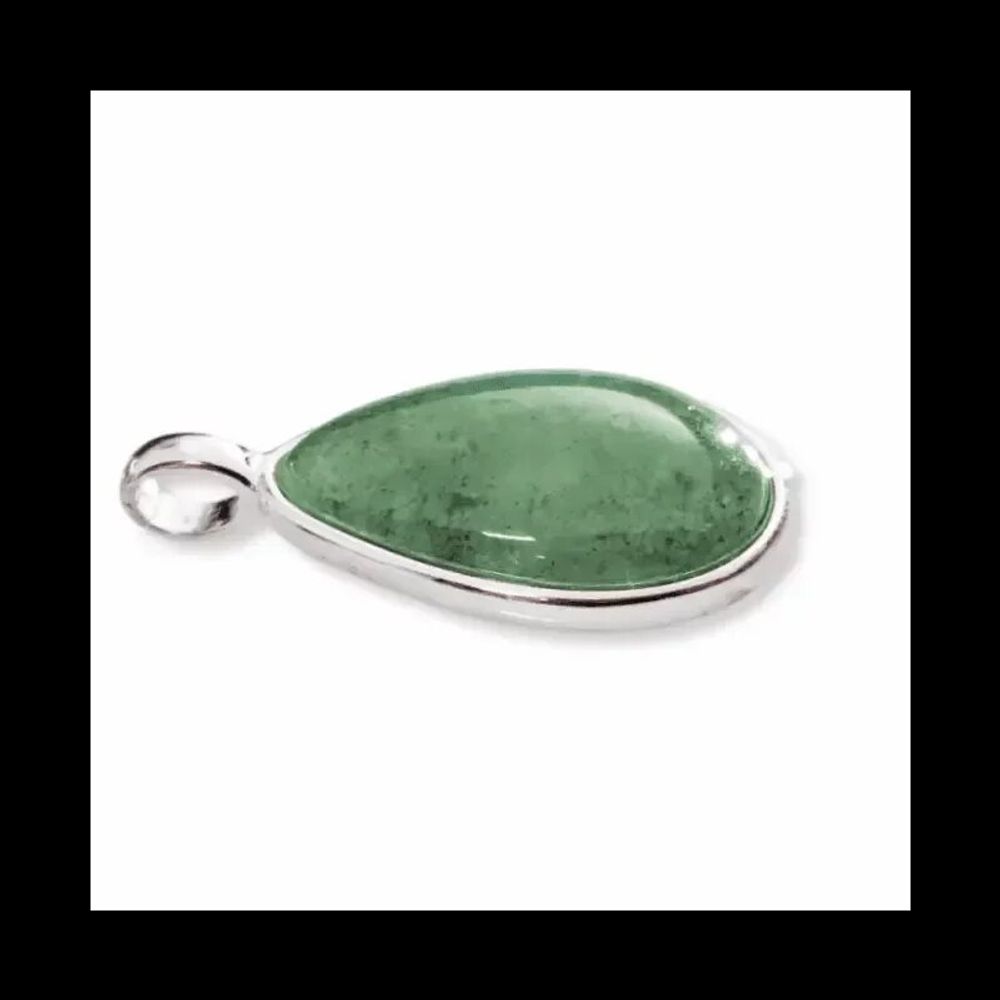 Bijoux - Pendentif Goutte Argent 925 Aventurine Verte A 23.5mm - ARABESK