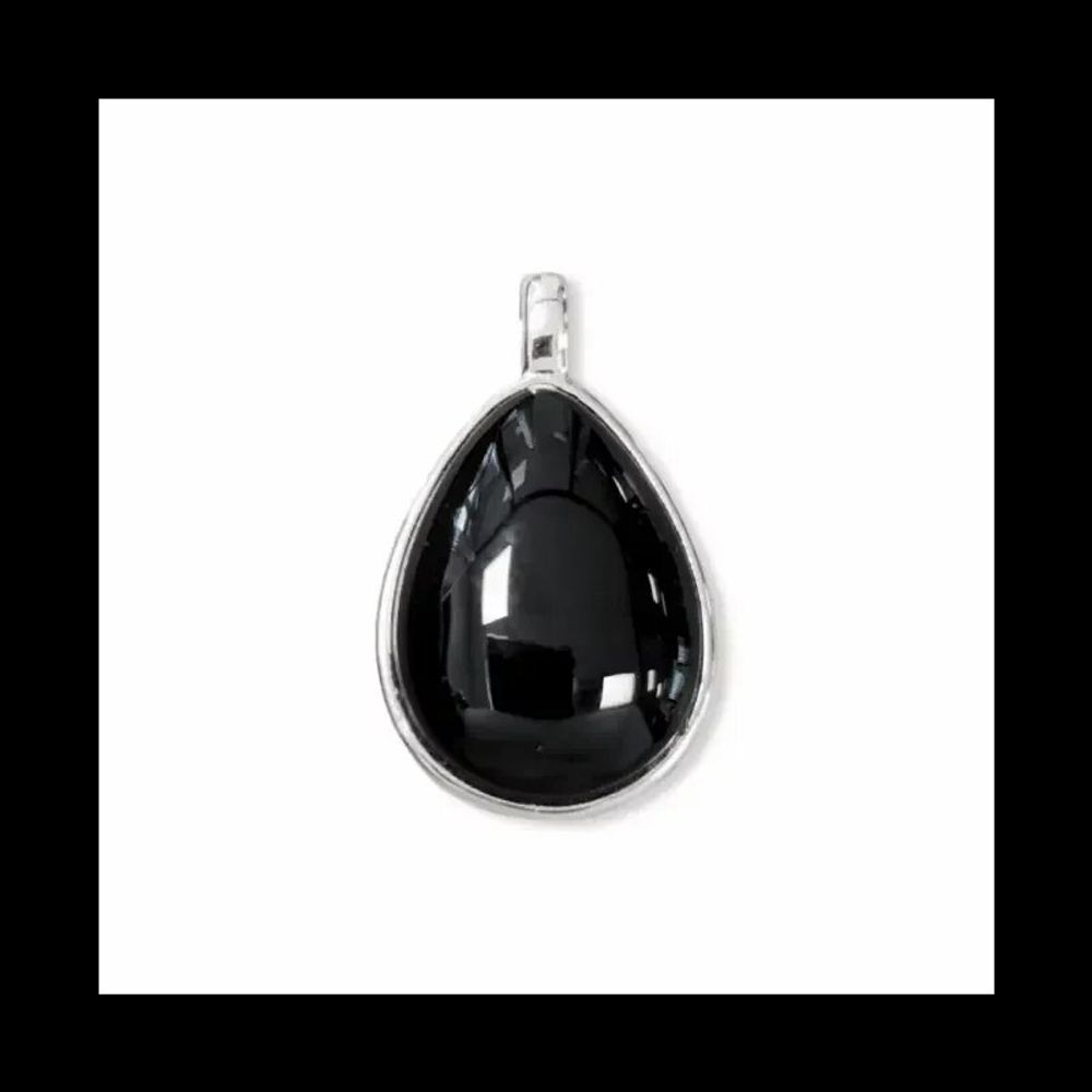 Jewelry - 925 Silver Drop Pendant Black Obsidian AA 23.5mm - ARABESK