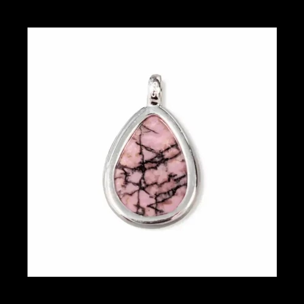 Bijoux - Pendentif Goutte Argent 925 Rhodonite A 23.5mm - ARABESK