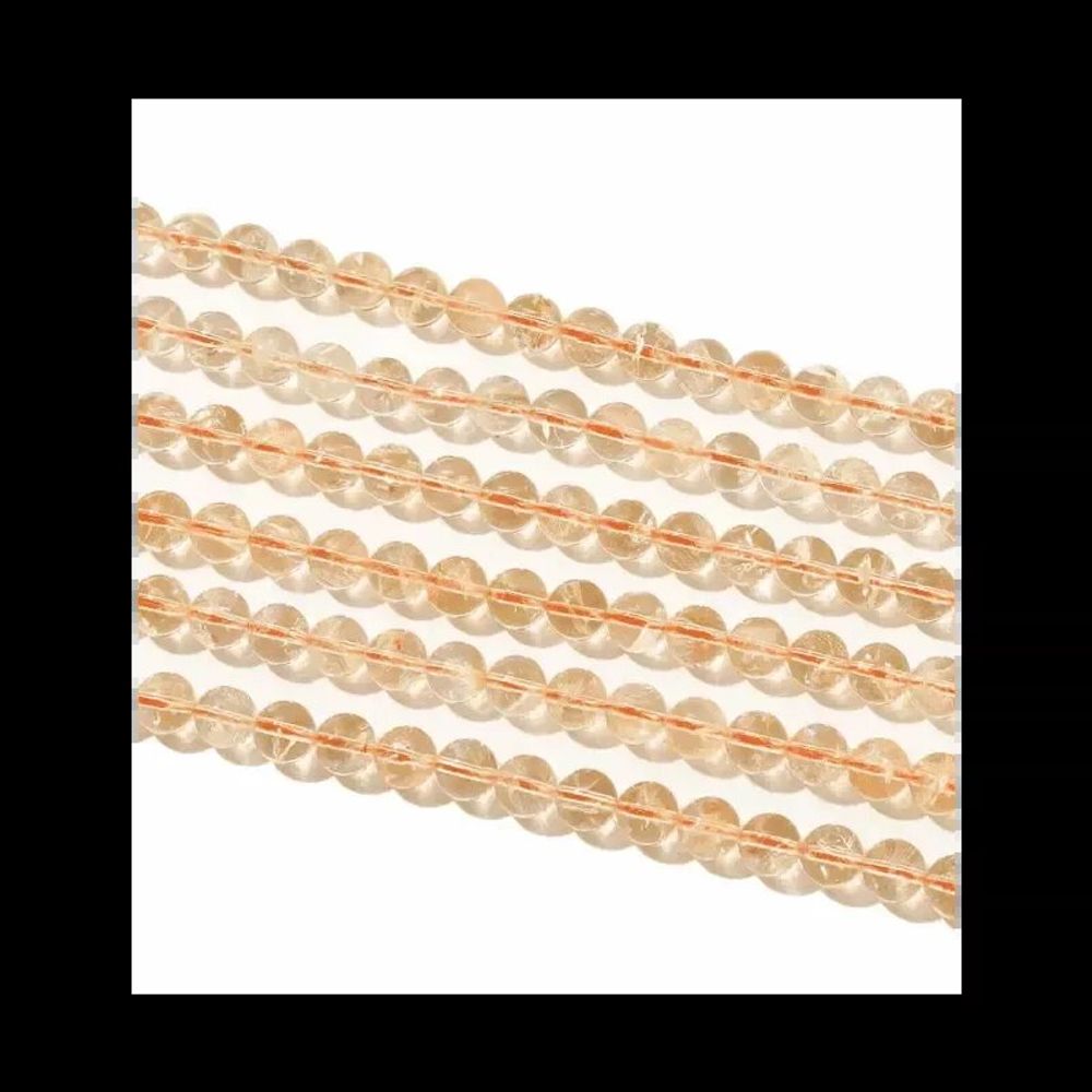 Bijoux - Citrine Naturelle A perles 8mm sur fil 40cm - ARABESK