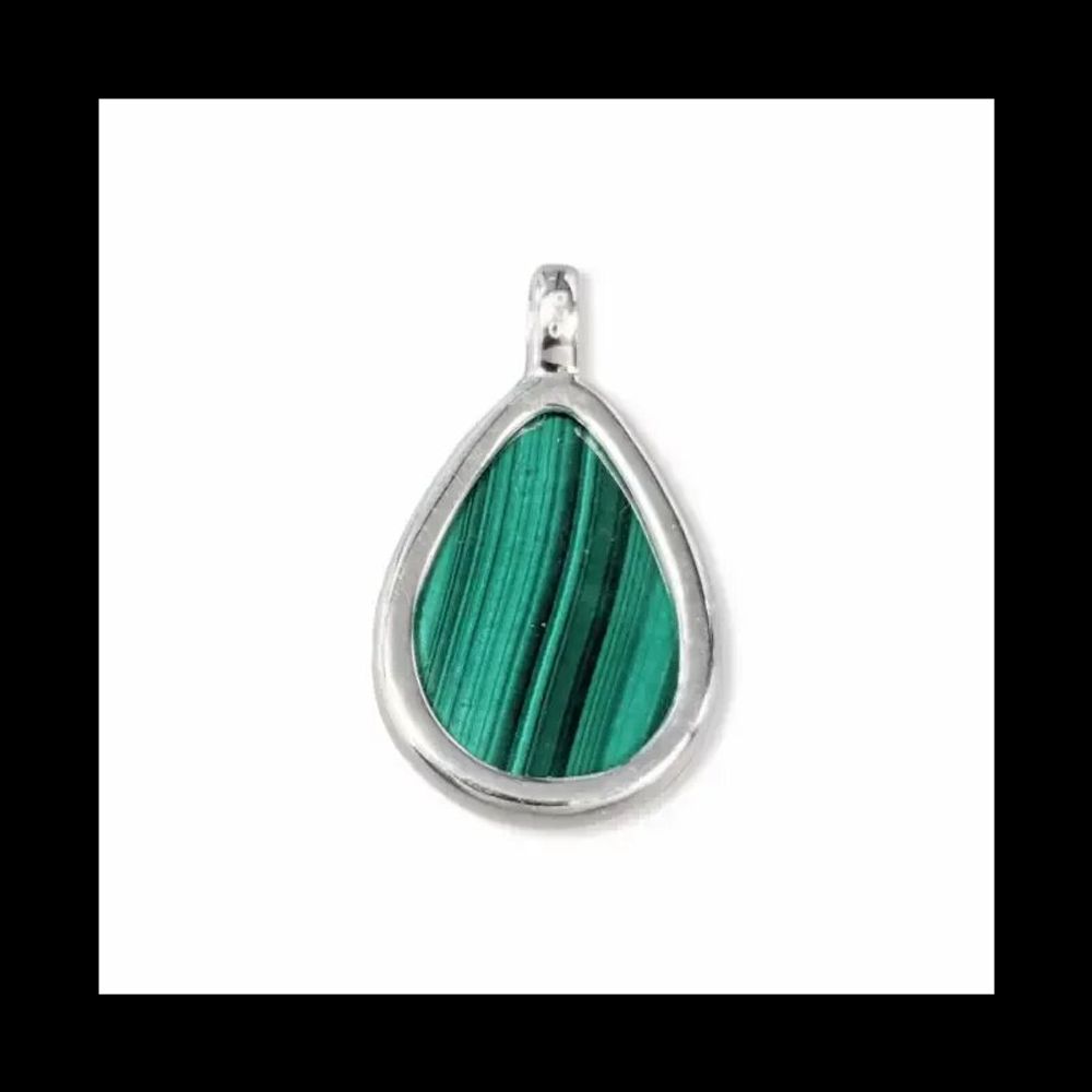 Jewelry - 925 Silver Malachite Drop Pendant AAA 23.5mm - ARABESK