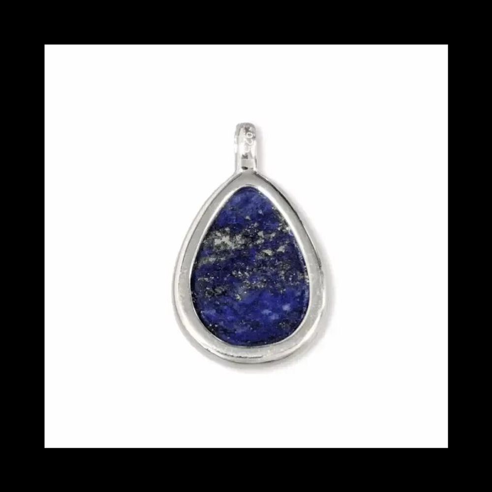 Jewelry - 925 Silver Lapis Lazuli AA Drop Pendant 23.5mm - ARABESK
