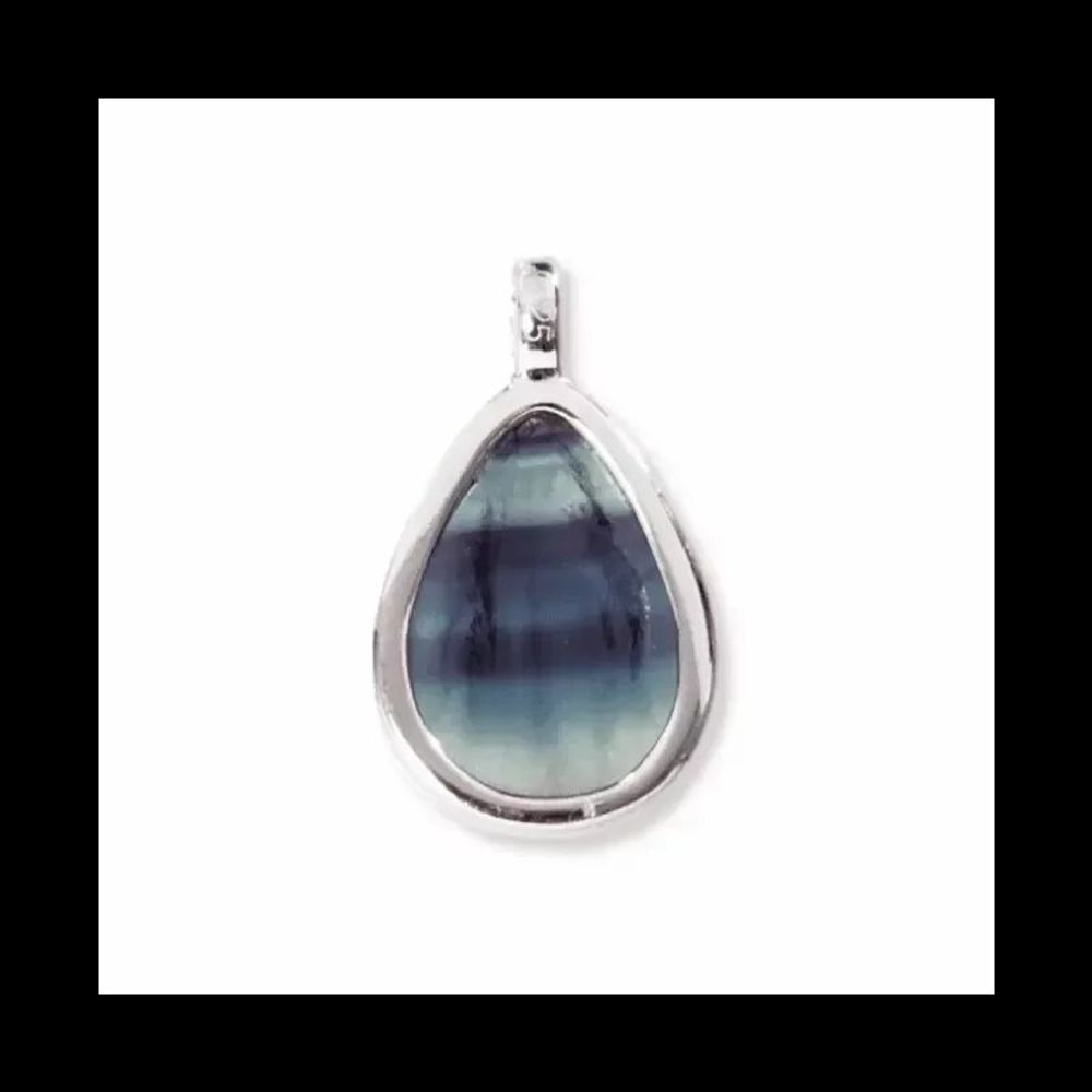 Jewelry - 925 Silver Drop Pendant Fluorite AA 23.5mm - ARABESK