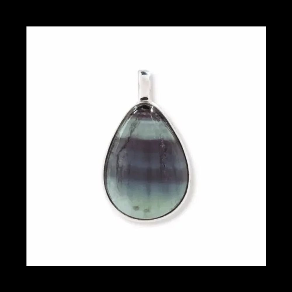 Jewelry - 925 Silver Drop Pendant Fluorite AA 23.5mm - ARABESK