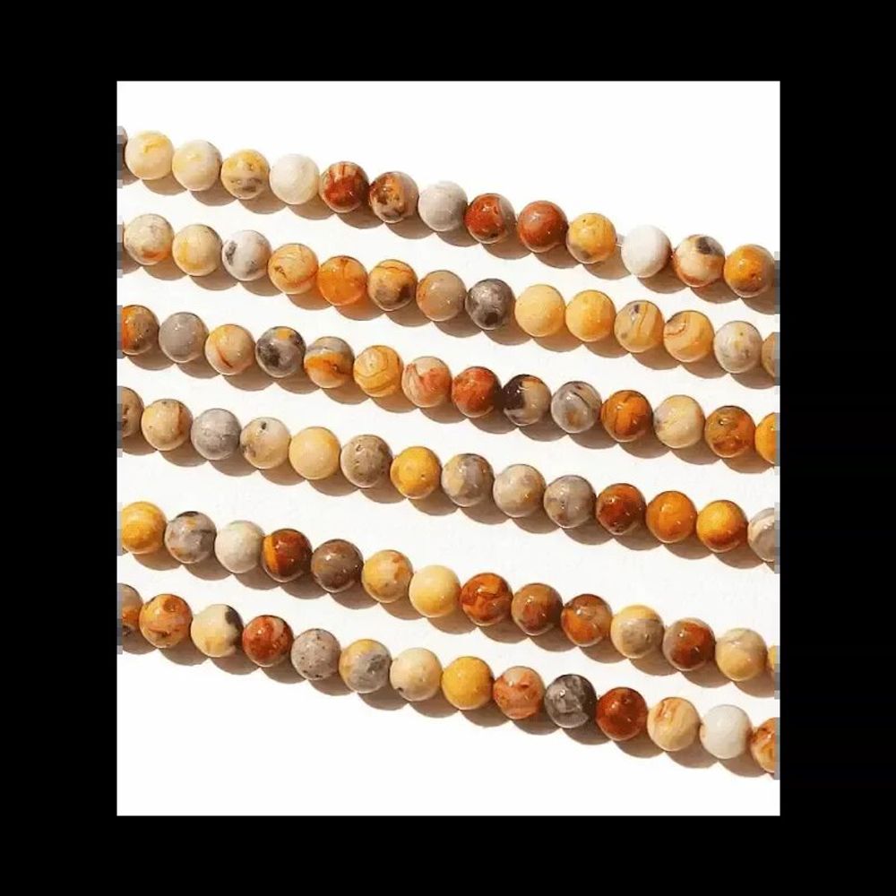 Bijoux - Agate Crazy Lace perles 8mm sur fil 40cm - ARABESK