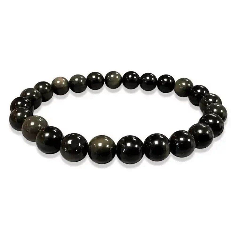 Bracelets - Bracelet perles Obsidienne Œil Céleste Rainbow AA 8mm - ARABESK