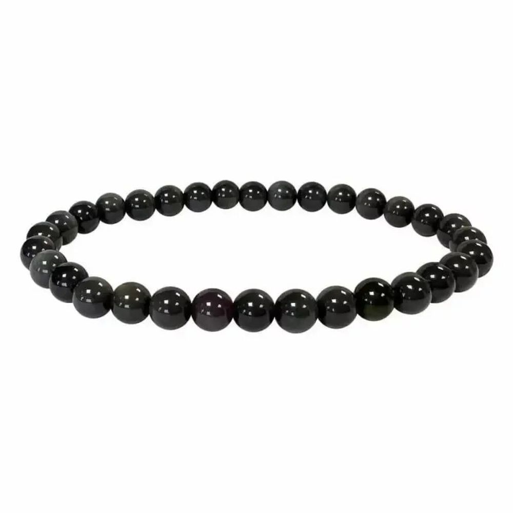 Bracelets - Obsidian Rainbow AA pearls bracelet 6mm - ARABESK