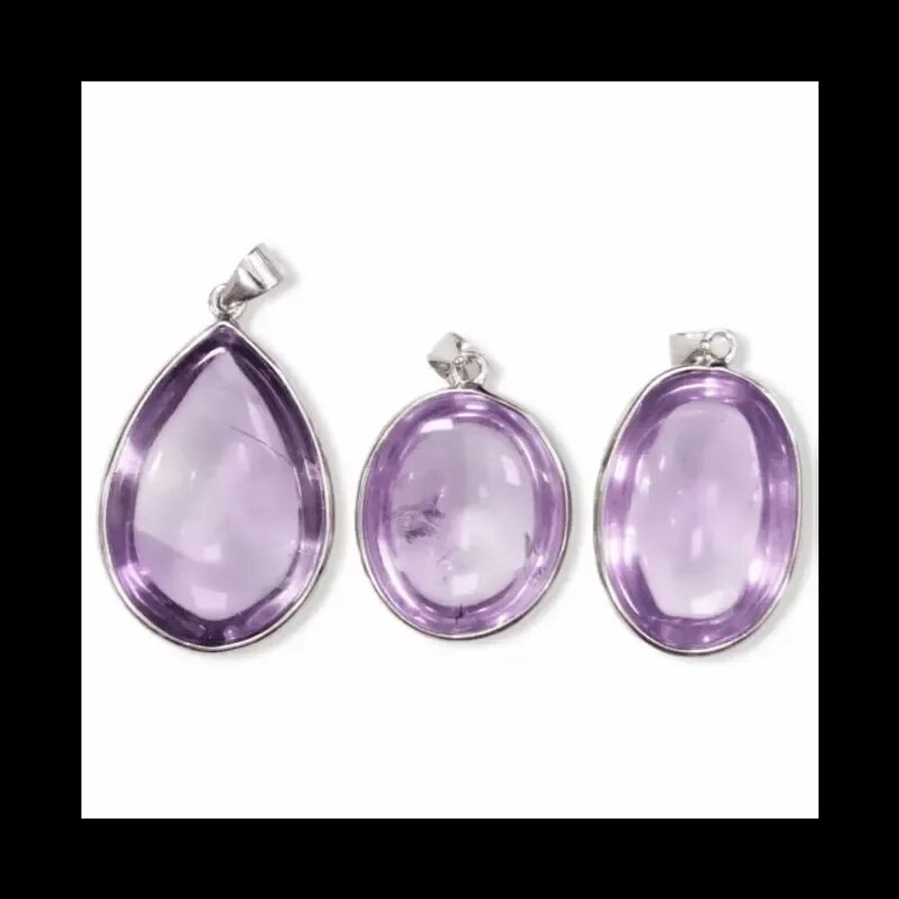 Jewelry - 925 Silver Amethyst Pendant AAA 3 pieces 15.68g - ARABESK