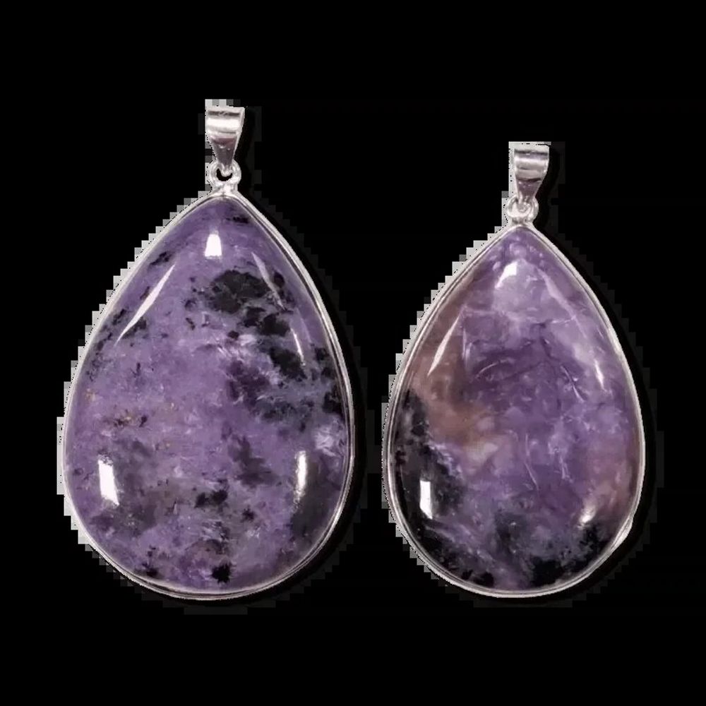 Bijoux - Pendentif Argent 925 Charoite AA 2 pièces 23.83g - ARABESK