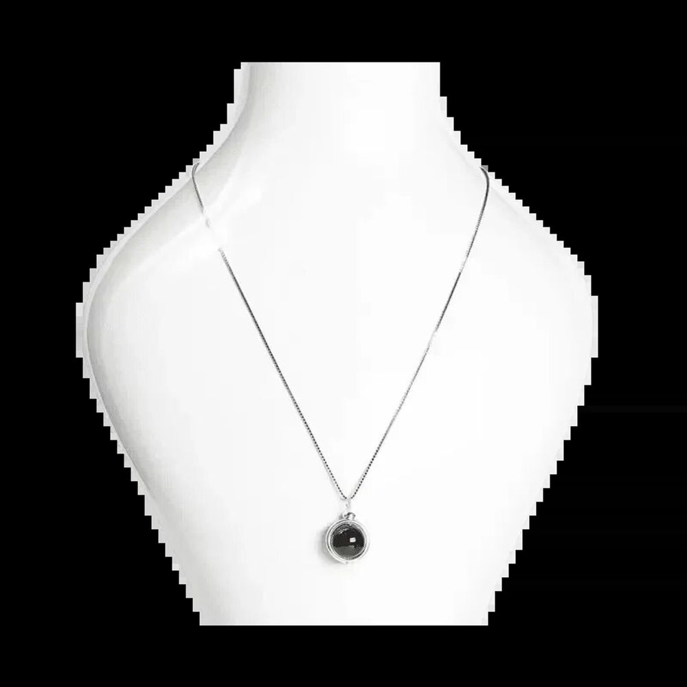 Bijoux - Collier Argent 925 avec Pendentif Boule Grenat Rouge AA 10mm - ARABESK
