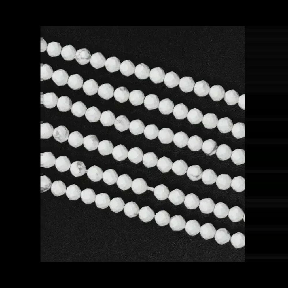 Jewelry - Faceted Howlite A 3mm beads on 40cm wire - ARABESK