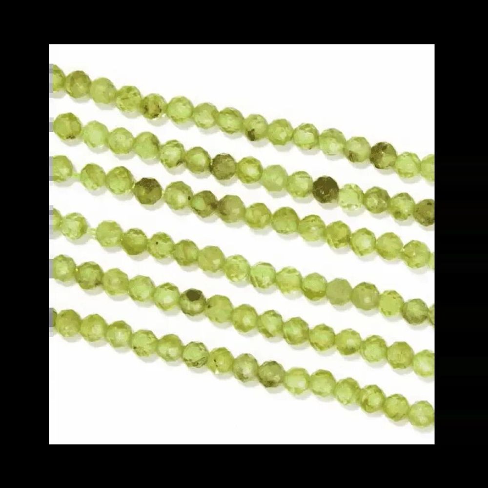 Jewelry - Faceted Peridot A beads 3mm on 40cm wire - ARABESK