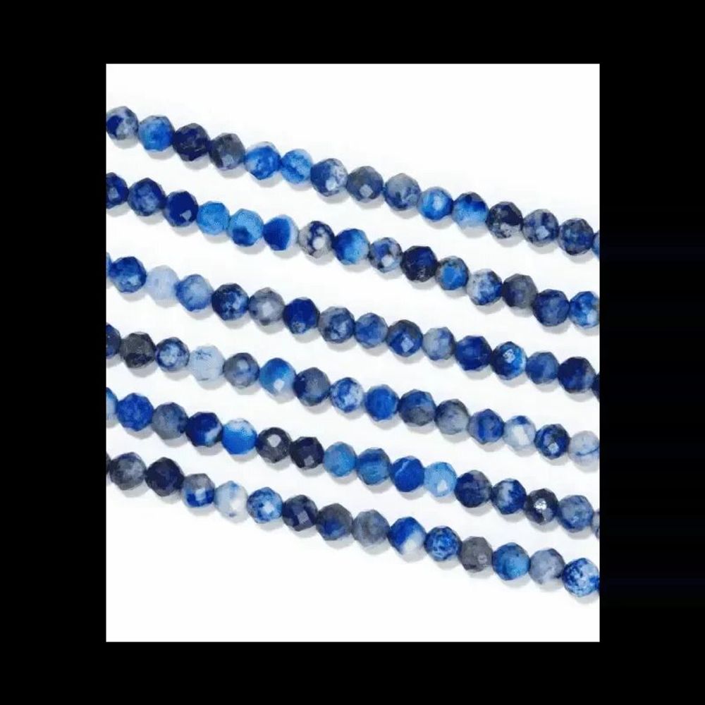 Jewelry - Faceted Lapis Lazuli A 3mm beads on 40cm wire - ARABESK