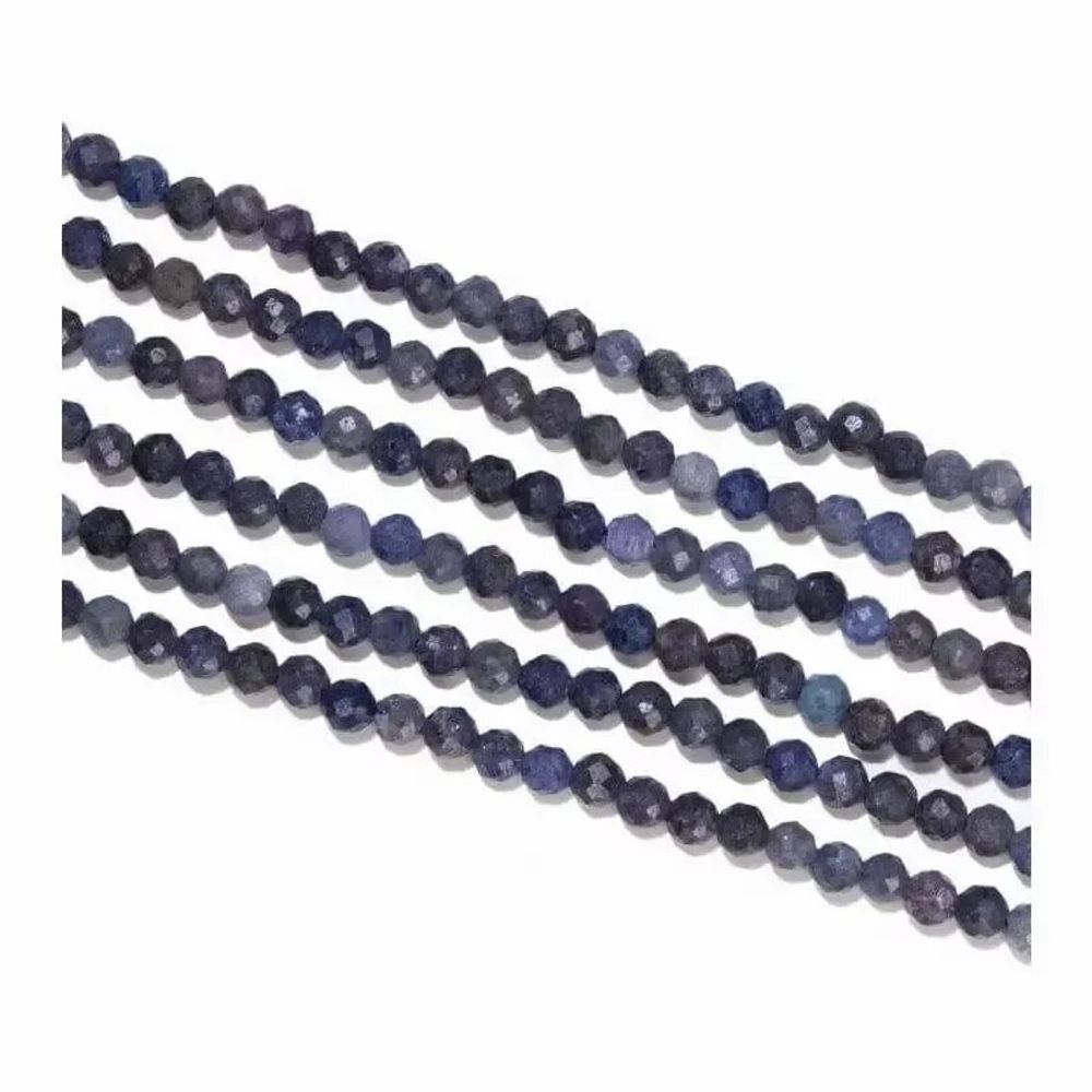Jewelry - Faceted Blue Sapphire AB beads 3mm on 40cm wire - ARABESK
