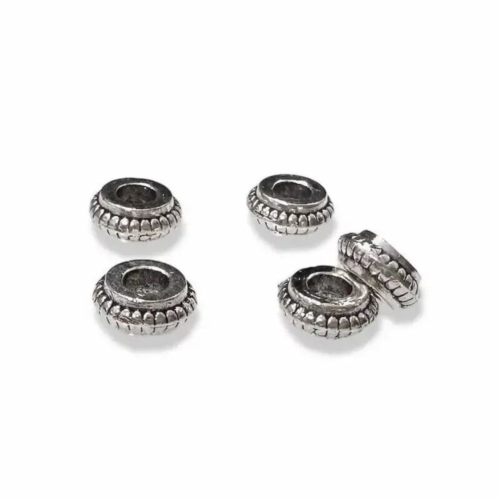 Bijoux - Perles charm's Séparateur Rondelle en Métal Argenté 6mm x100 - ARABESK