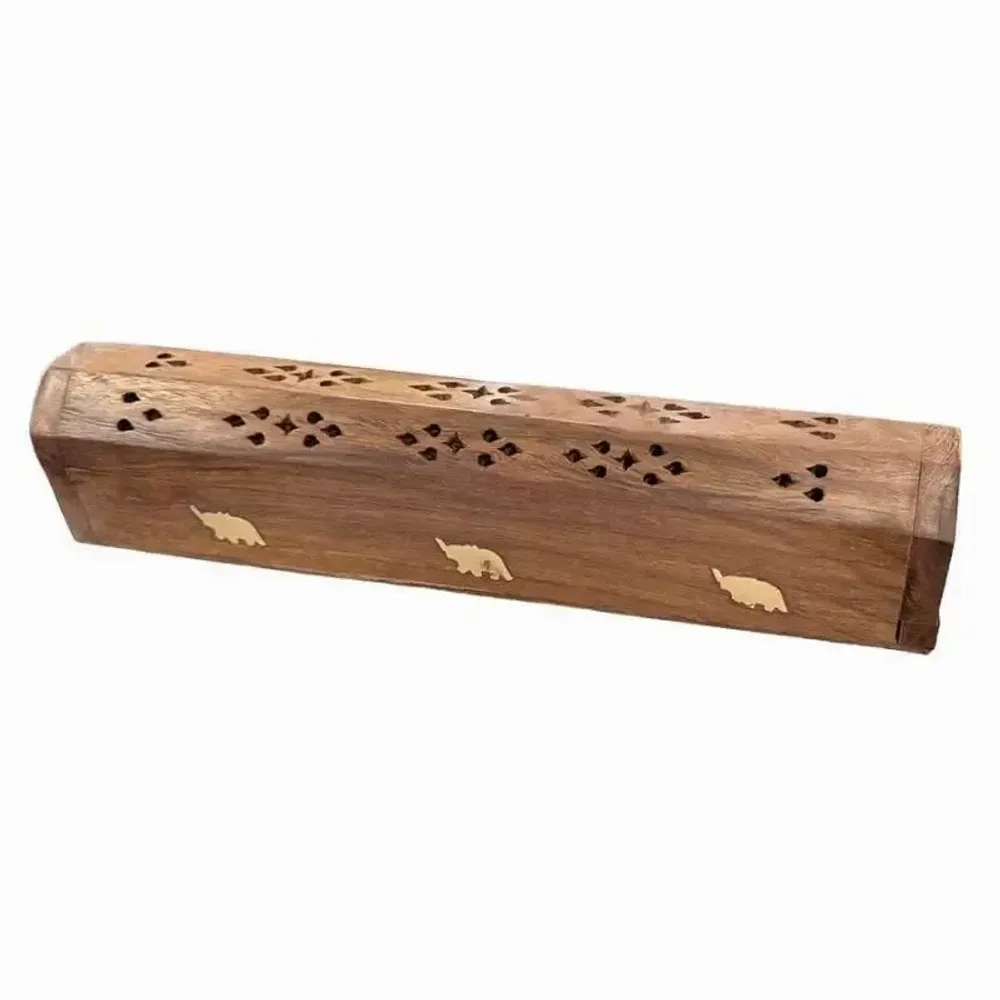 Scents - Incense Holder Elephant Sheesham Wood Box 30cm x2 - ARABESK