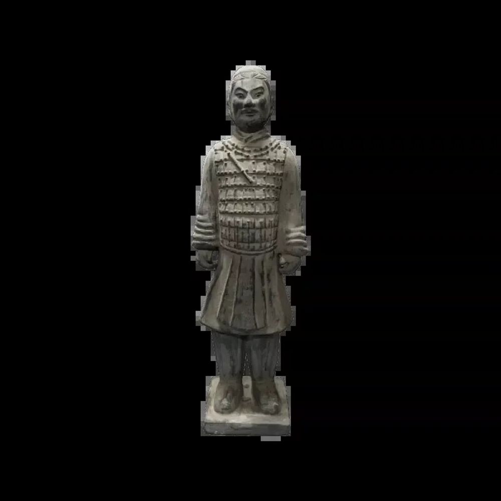 Sculptures, statuettes and miniatures - Black Terracotta Knight Statue 50cm - ARABESK