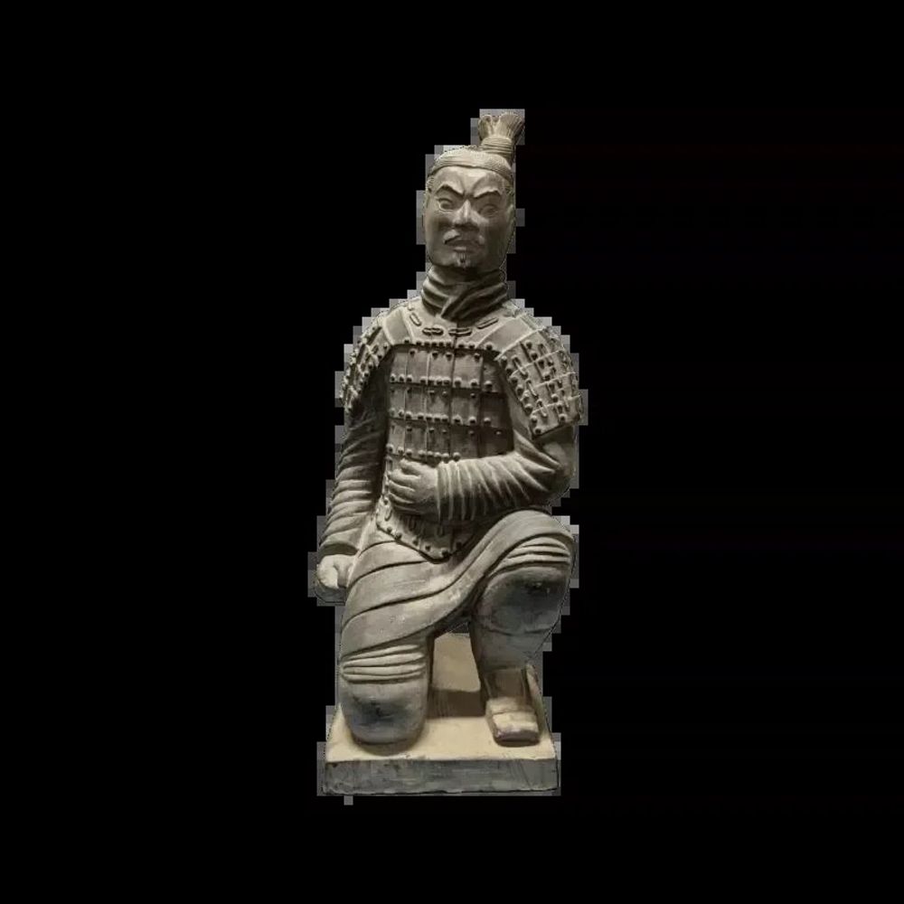 Sculptures, statuettes et miniatures - Statue Noire Archer Agenouillé en Terracotta 35cm - ARABESK
