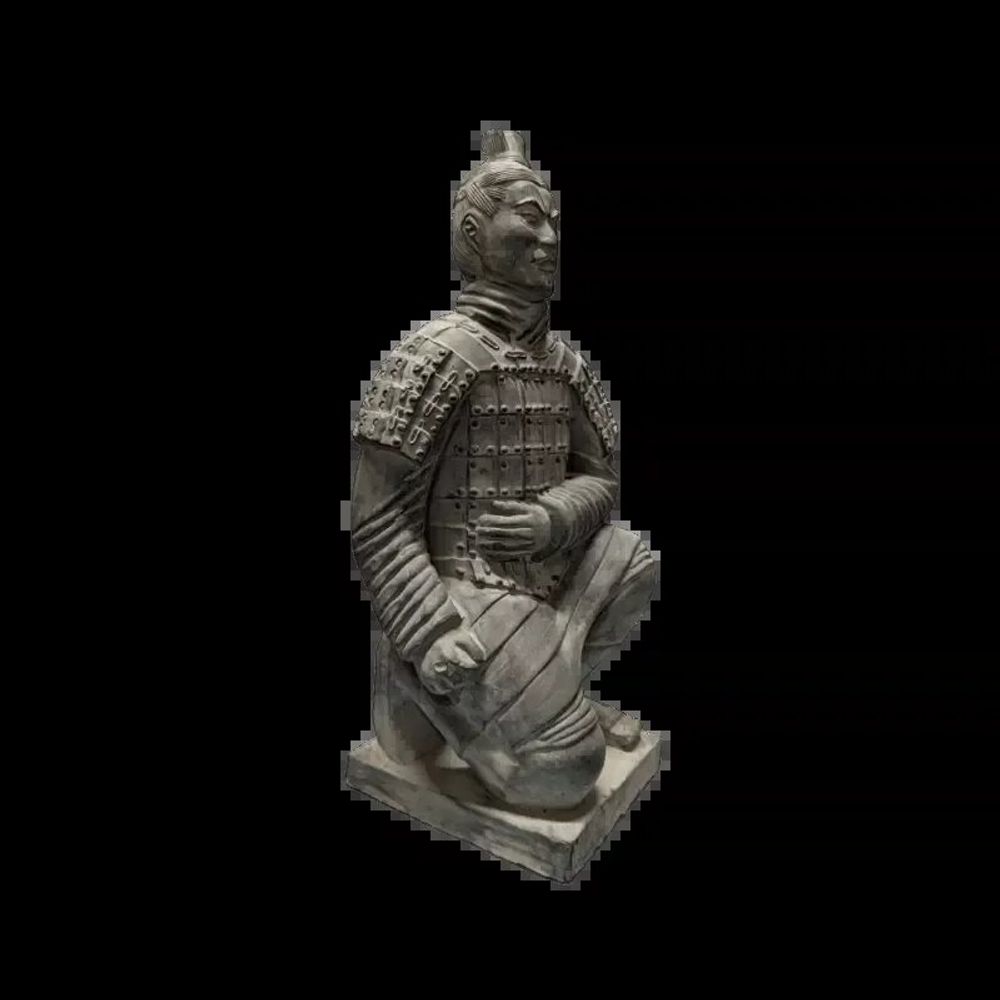 Sculptures, statuettes et miniatures - Statue Noire Archer Agenouillé en Terracotta 35cm - ARABESK