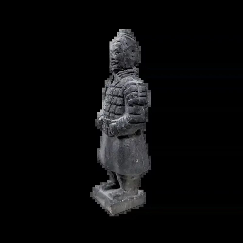 Sculptures, statuettes and miniatures - Black Terracotta Warrior Statue 12cm - ARABESK