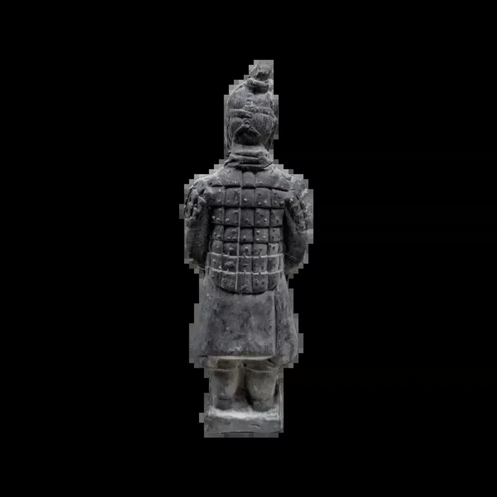 Sculptures, statuettes and miniatures - Black Terracotta Warrior Statue 12cm - ARABESK
