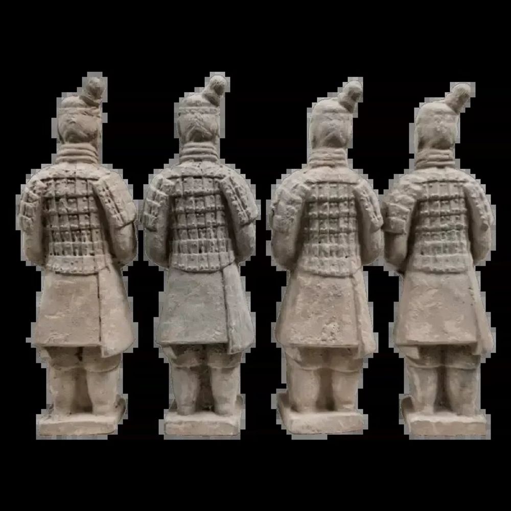 Sculptures, statuettes and miniatures - Antique Colorful Terracotta Warrior Statue 16cm X 4 pcs - ARABESK