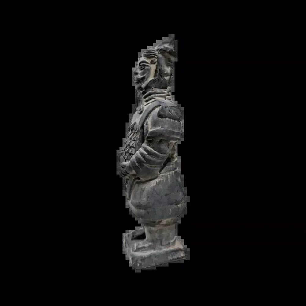 Sculptures, statuettes and miniatures - Black Terracotta Warrior Statue 12cm - ARABESK
