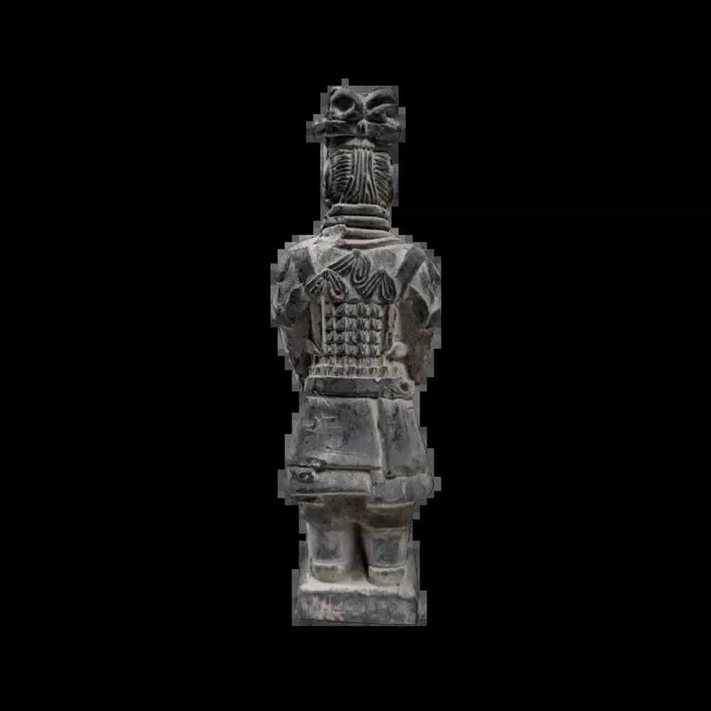 Sculptures, statuettes and miniatures - Black Terracotta Warrior Statue 12cm - ARABESK