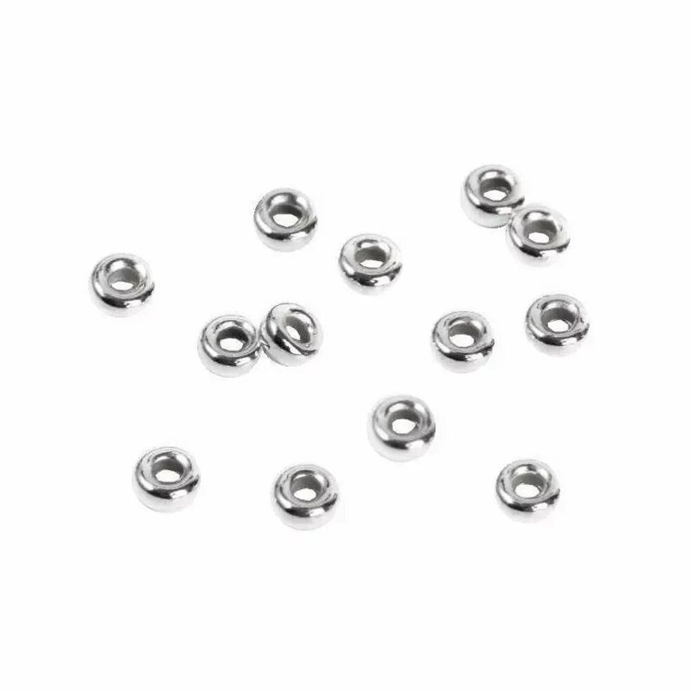 Jewelry - 925 Silver Donut Charm Beads 4mm x 20 - ARABESK
