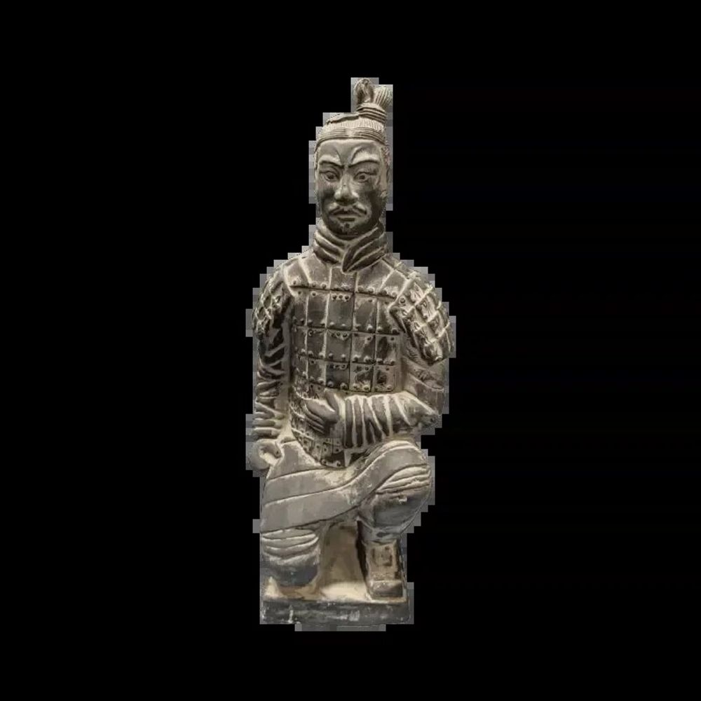 Sculptures, statuettes et miniatures - Statue Noire Archer Agenouillé en Terracotta 27.5 cm - ARABESK