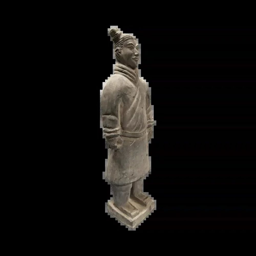 Sculptures, statuettes and miniatures - Black Terracotta Warrior Statue 25cm - ARABESK