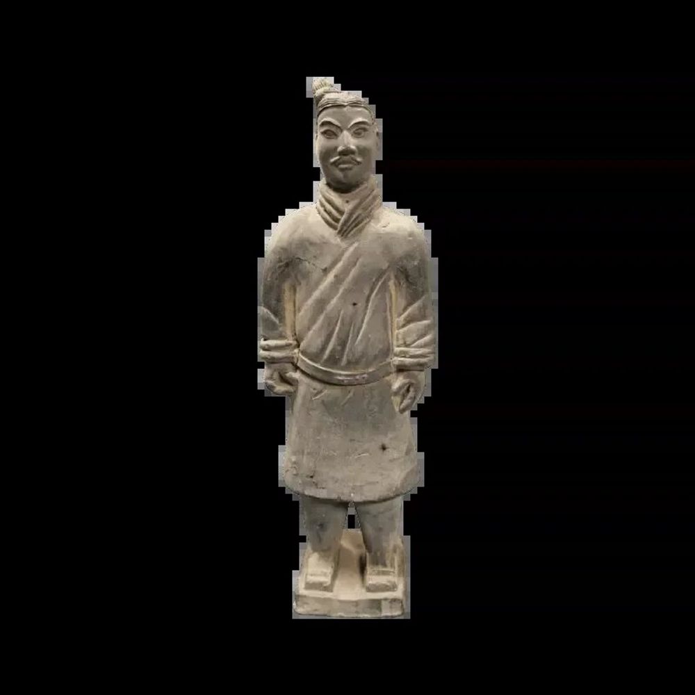 Sculptures, statuettes and miniatures - Black Terracotta Warrior Statue 25cm - ARABESK