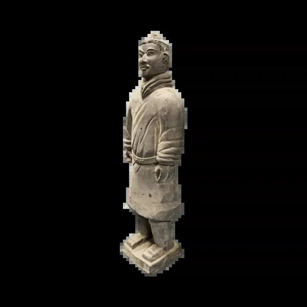 Sculptures, statuettes and miniatures - Black Terracotta Warrior Statue 25cm - ARABESK