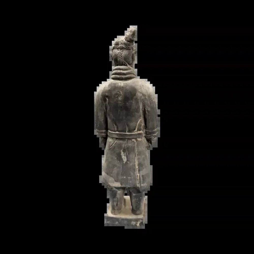 Sculptures, statuettes and miniatures - Black Terracotta Warrior Statue 25cm - ARABESK