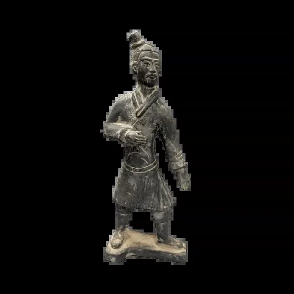 Sculptures, statuettes et miniatures - Statue Noire Guerrier d'Infanterie en Terracotta 35cm - ARABESK