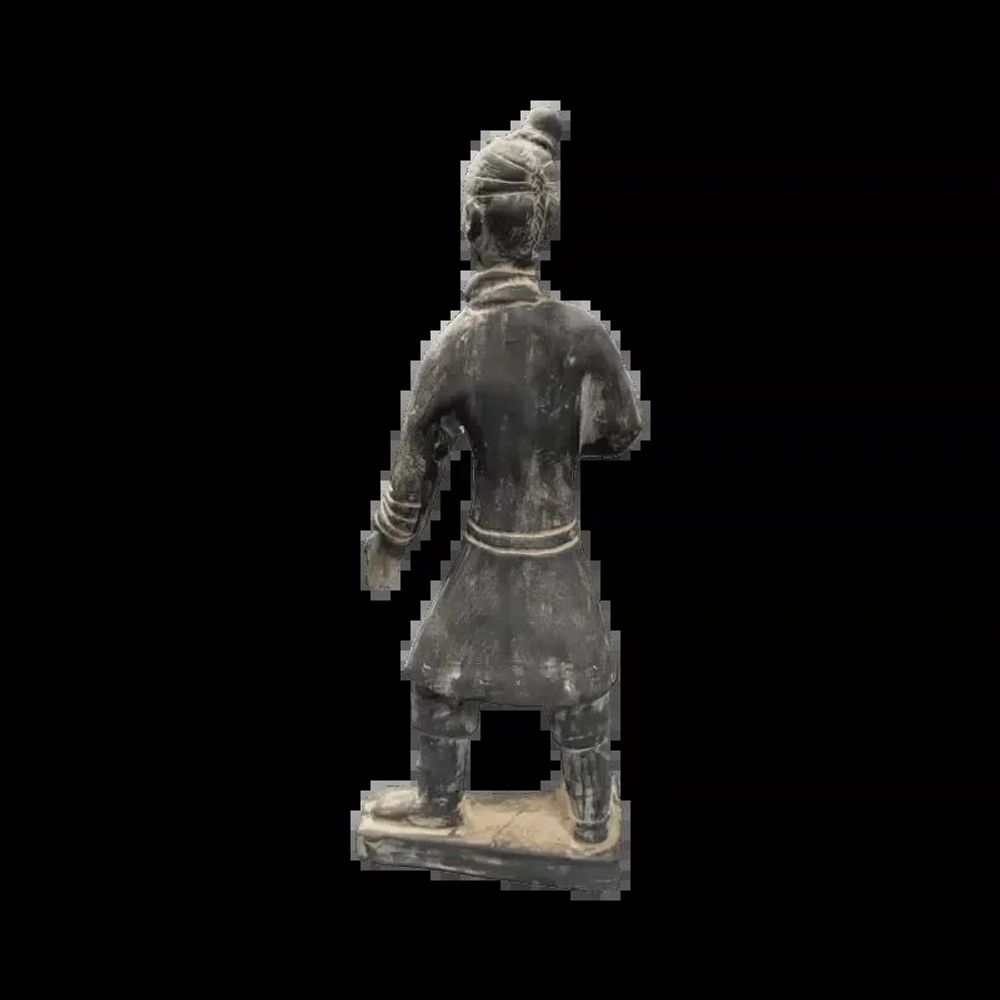 Sculptures, statuettes et miniatures - Statue Noire Guerrier d'Infanterie en Terracotta 35cm - ARABESK