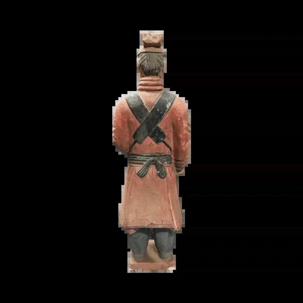 Sculptures, statuettes and miniatures - Antique Colorful Terracotta Warriors with Armor Statue 38cm - ARABESK