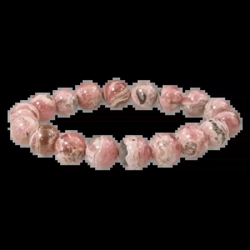 Bracelets - Argentine Rhodochrosite bracelet A 12mm beads - ARABESK