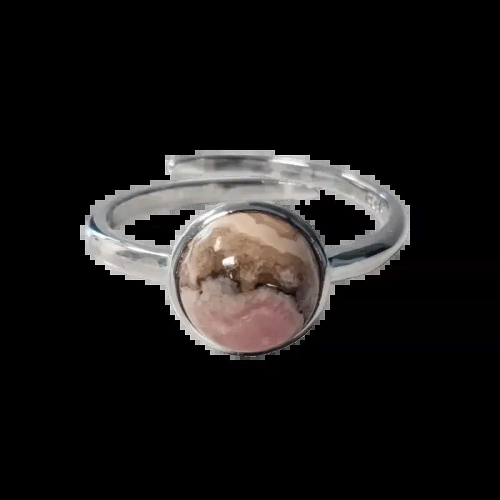 Jewelry - 925 Silver Ring Adjustable Round Rhodochrosite A+ 8mm - ARABESK