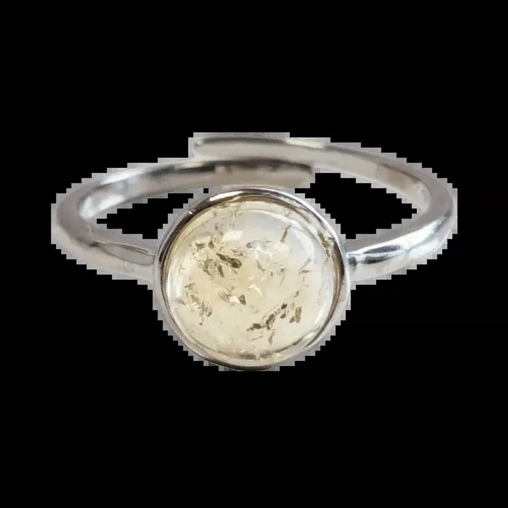 Bijoux - Bague Argent 925 Ajustable Ronde Citrine Naturelle AA 8mm - ARABESK