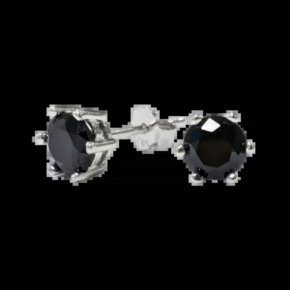 Jewelry - Round Solitaire Earrings 925 Silver Faceted Spinel A 5mm - ARABESK